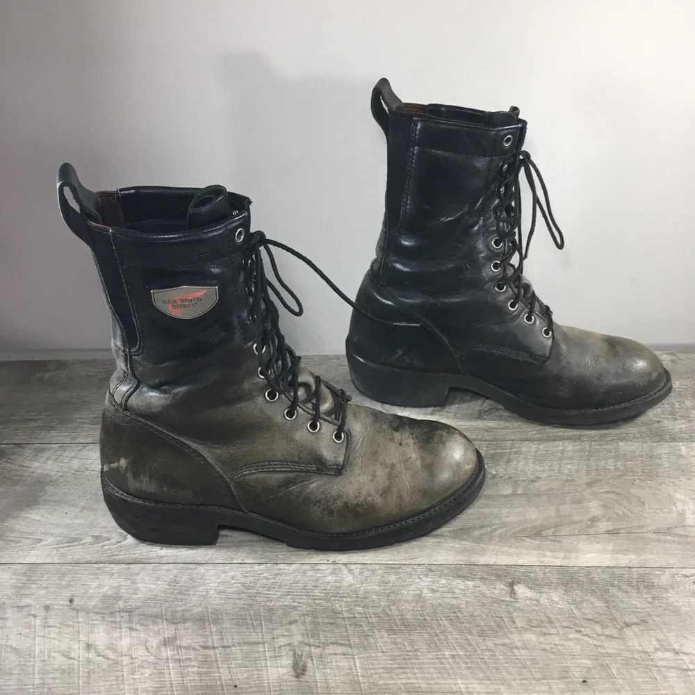 Red Wing 980 Waterproof Leather Soft Toe Motorcycle Men's Biker Riding Boots 10